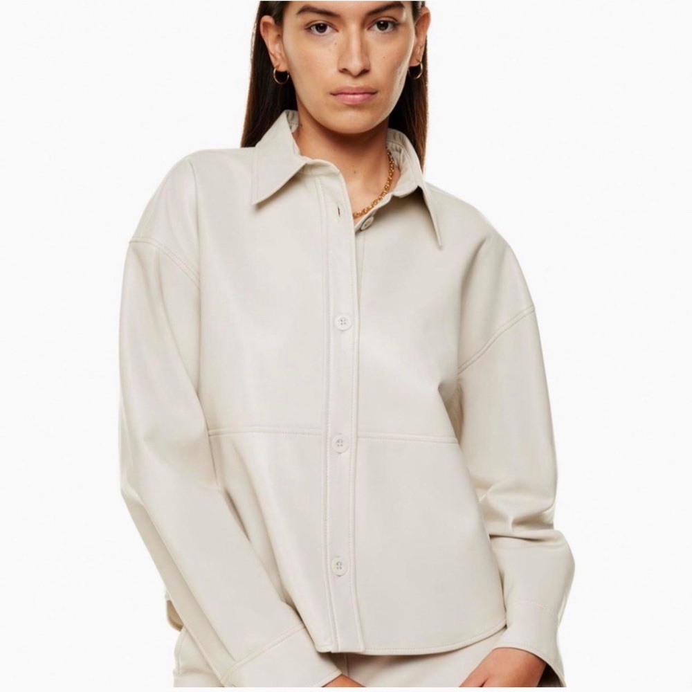 Babaton Aritzia Faux Leather Pelli Hip Shirt Jacket Size XS